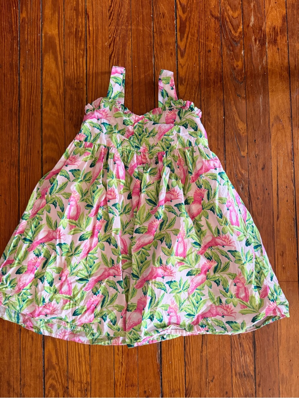 Janie and Jack Pink and Green Tropical Print Sundress